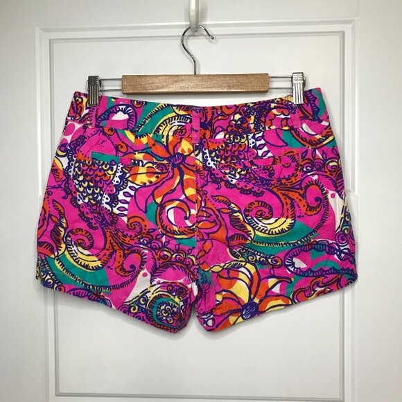 Lilly Pulitzer The Callahan Short Women's Size‎ 4 Textured Paisley Print Cotton - Picture 3 of 11